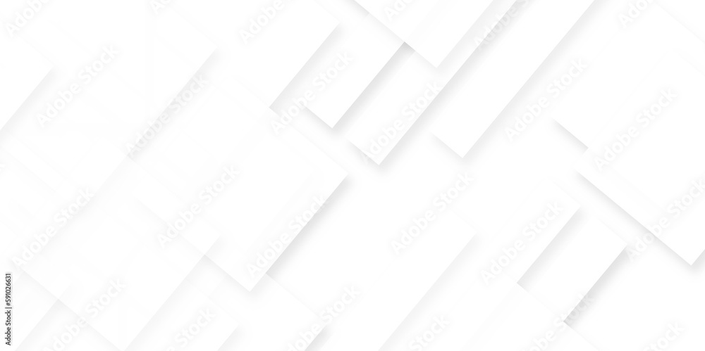 Abstract seamless modern white and gray color technology concept geometric white square vector background.  White square abstract polygon texture on gray background. 