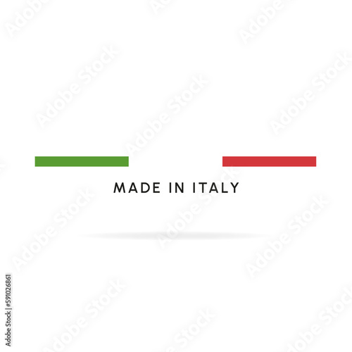 MADE IN ITALY - LOGO - LABEL - STICKER - TEXT AND FLAG
