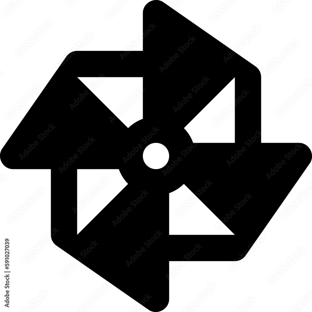 paper wind mill black solid icon paper wind mill black solid icon