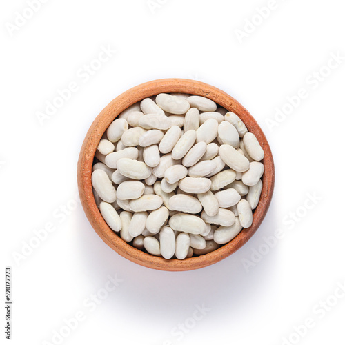 Navy White Kidney Beans (Navy beans), Cannellini beans in Pottery