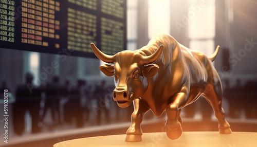 A Angry Bull, Bullish on Stock Market And Crypto Currency, Generative AI 