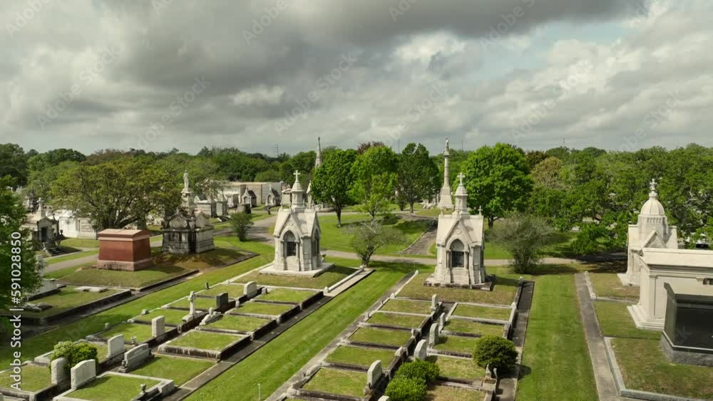 Aerial view of old cemetery in New Orleans, Louisiana Aerial view of old cemetery in New Orleans, Louisiana