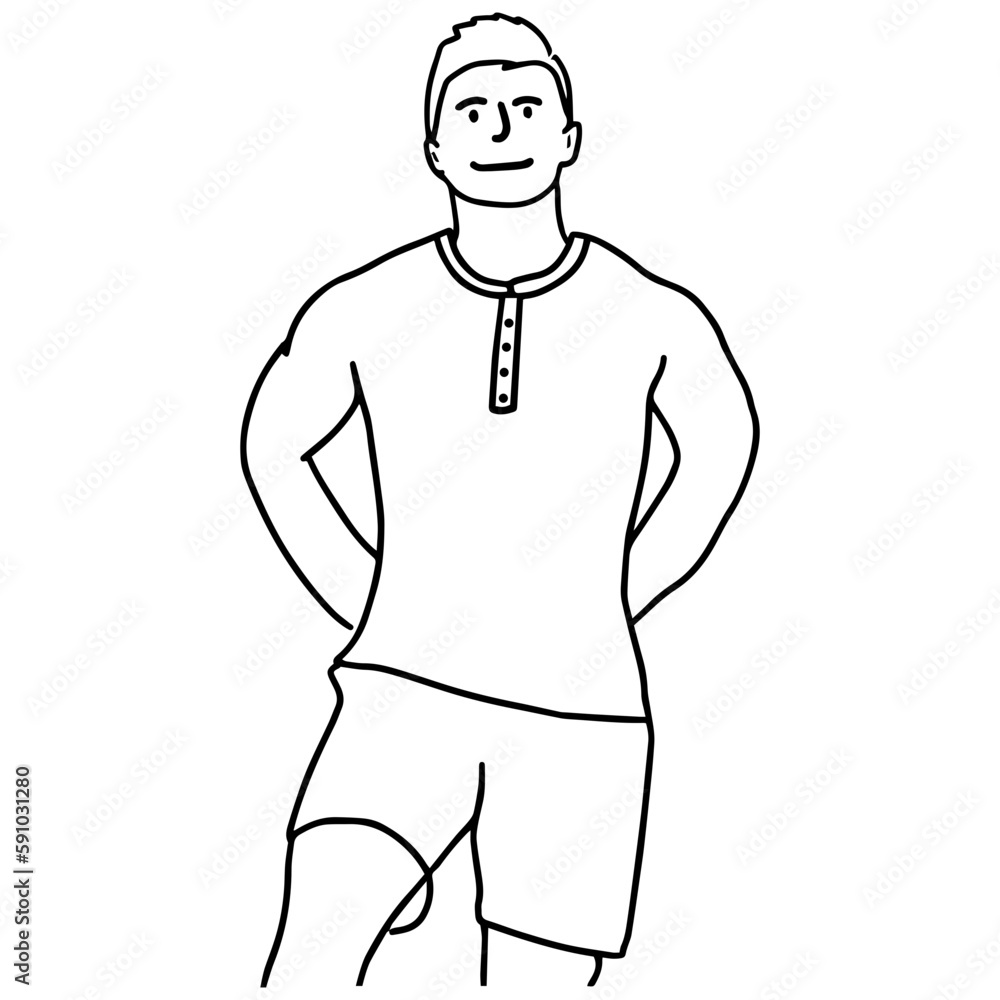 Fototapeta premium Sketch of Man & Gym Enthusiast