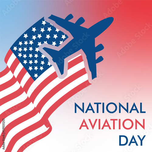 National Aviation Day. August 19. Holiday concept, modern background vector illustration 
