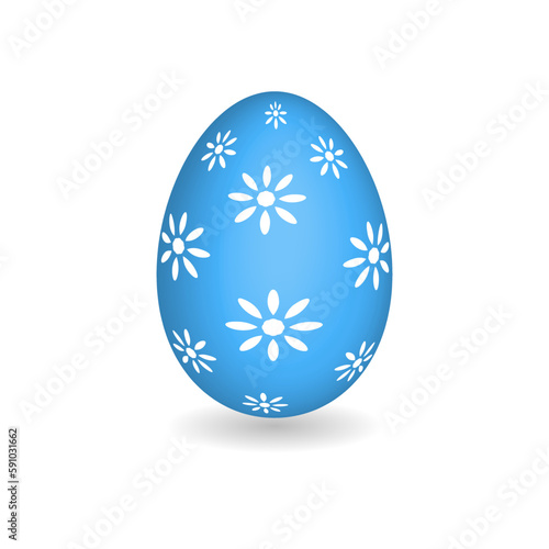 The colorful Easter egg is painted with various festive ornaments.