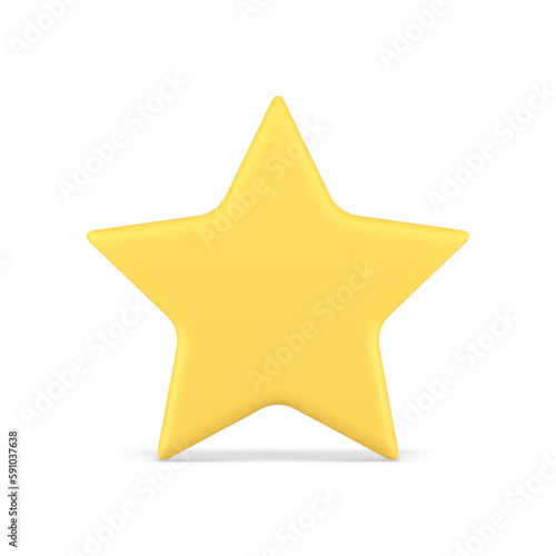 Star yellow five point best quality guarantee award review rating feedback 3d icon vector