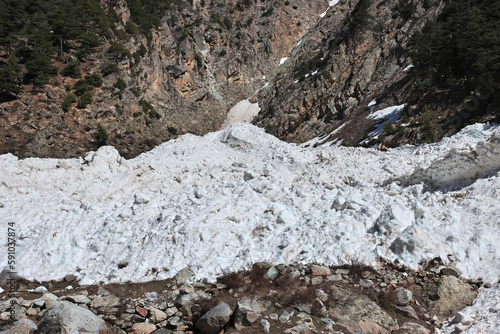 The glacier of Kalam valley in Himalayas, Pakistan