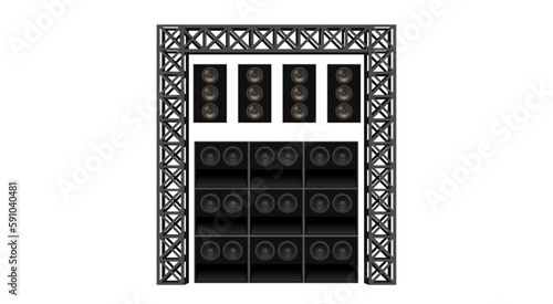 speaker with spotlight on the truss system on the white background	