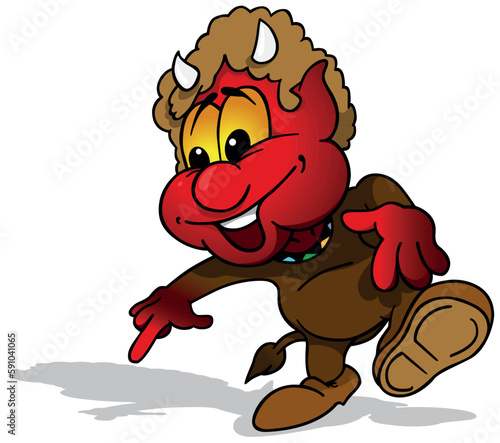 Funny Red Smiling Devil wit...