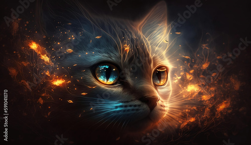 Beautiful Cat Abstract Background. Abstract Light Background. Abstract 3D Background. Gradient design element for Wall art, backgrounds, banners, wallpapers, posters and covers.