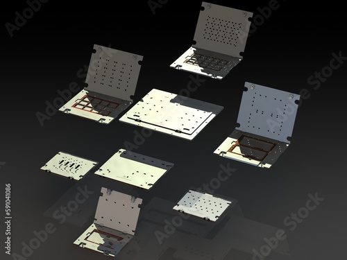 Standard Aluminium PCB Router Fixture 3D model