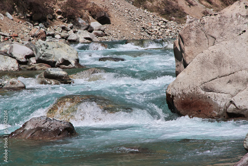 The river of Kalam valley in Himalayas, Pakistan photo