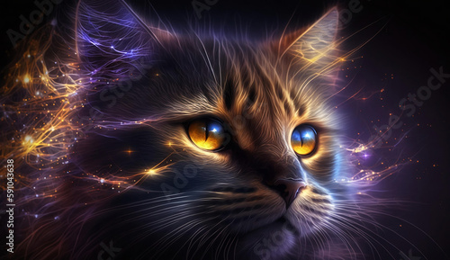 Beautiful Cat Abstract Background. Abstract Light Background. Abstract 3D Background. Gradient design element for Wall art, backgrounds, banners, wallpapers, posters and covers. © AR Design