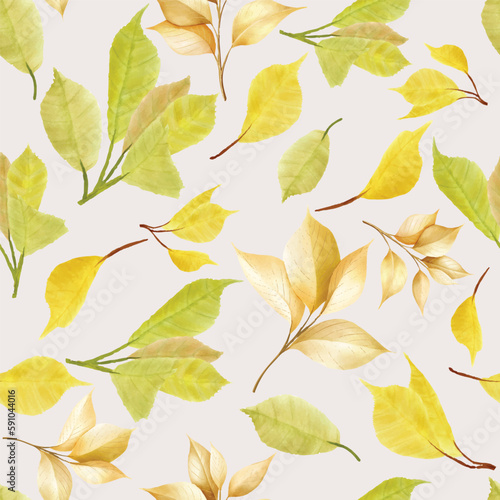 autumn and summer cherry blossom seamless pattern