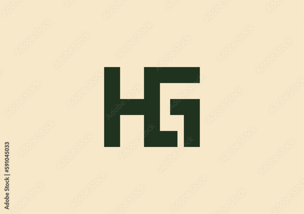 HG Logo design with square shape conceot HG Logo design with square shape conceot