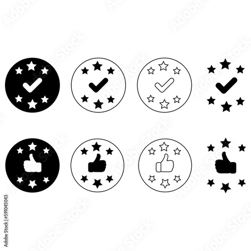 Quality icon vector set. Guarantee illustration sign collection. Certified symbol or logo.