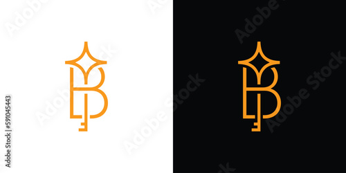 Unique and modern B key to success logo design