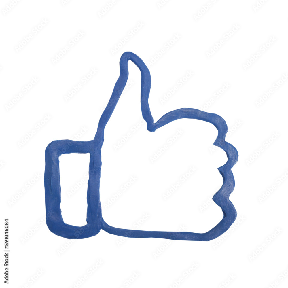 Plasticine like isolated on white. Thumb up icon Plasticine like isolated on white. Thumb up icon
