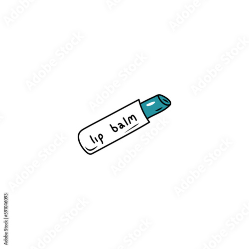 doodle lip balsam icon. lipstick. hand drawn vector illustration