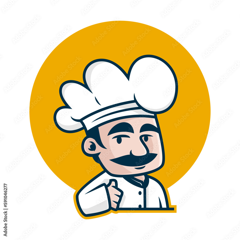 chef logo mascot cartoon vector chef logo mascot cartoon vector