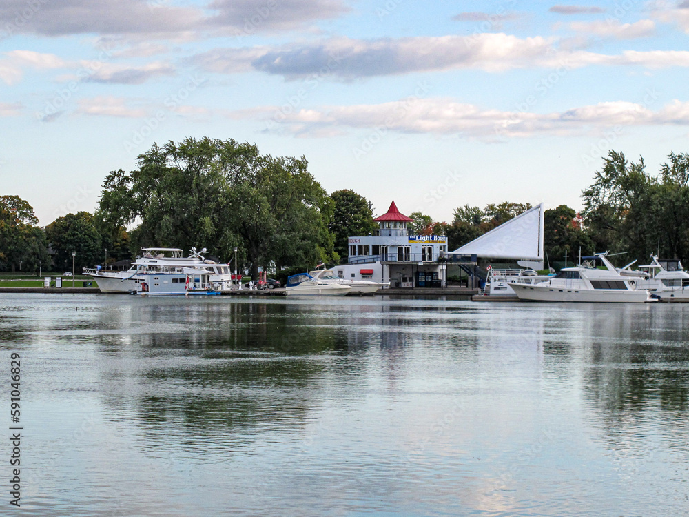 Fototapeta premium Evening at the Otonabee river in Peterborough, Ontario, Canada