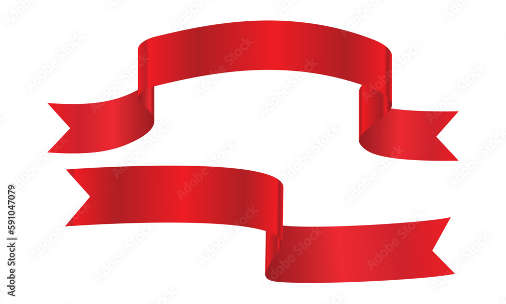 Decorative red ribbon banners set isolated on a white background Decorative red ribbon banners set isolated on a white background