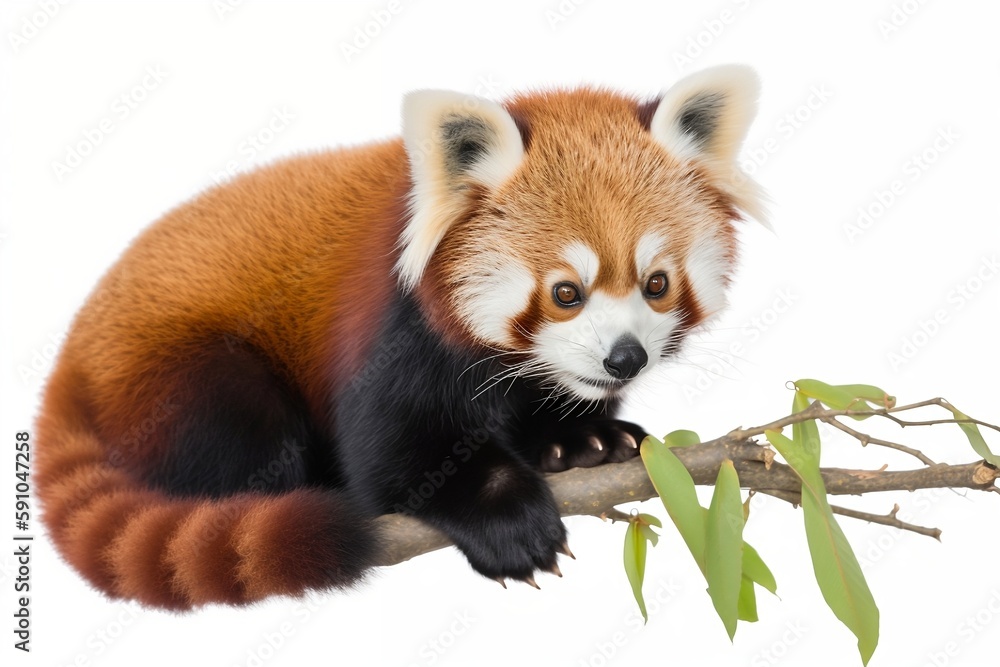 red panda isolated on white background red panda isolated on white background