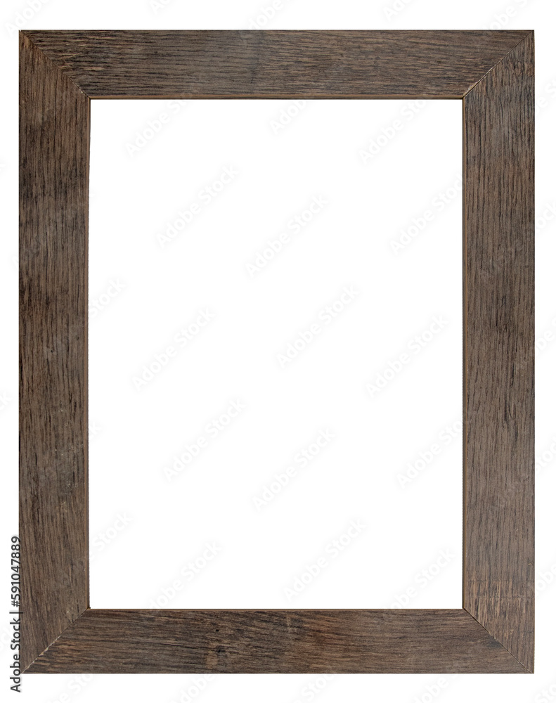 Old picture frame isolated on transparent background