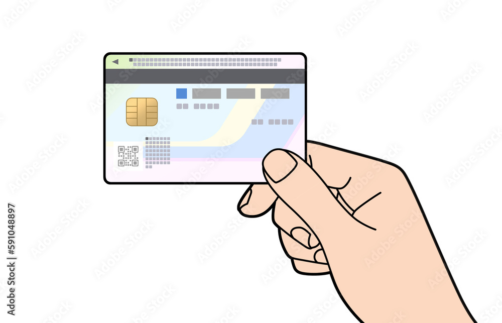 マイナンバーカードを持つ手のイラスト マイナンバーカードを持つ手のイラスト