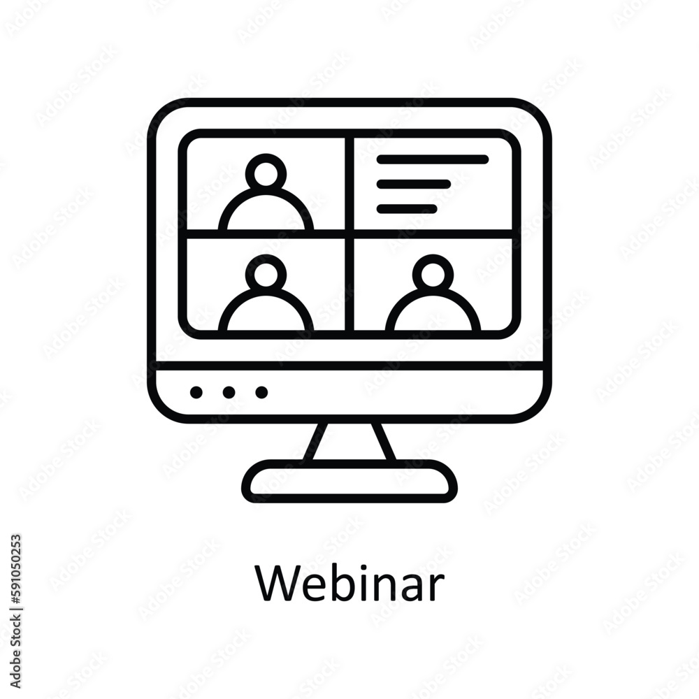 Webinar Vector Fill outline Icons. Simple stock illustration stock Webinar Vector Fill outline Icons. Simple stock illustration stock