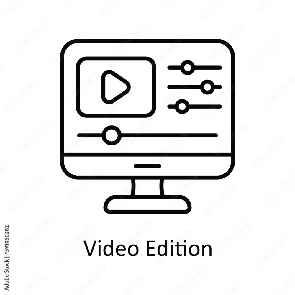 Video Edition Vector Fill outline Icons. Simple stock illustration stock Video Edition Vector Fill outline Icons. Simple stock illustration stock