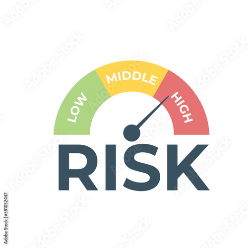 Risk meter icon concept. Vector illustration.