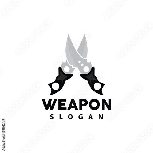 Kerambit Logo, Indonesia Fighting Weapon Vector, Ninja Fighting Tool Simple Design, Template Illustration Symbol Icon