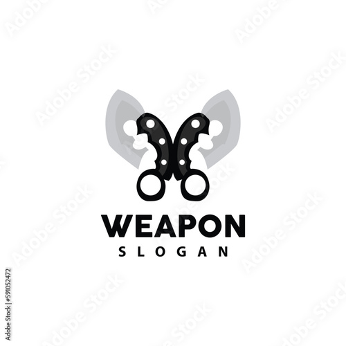 Kerambit Logo, Indonesia Fighting Weapon Vector, Ninja Fighting Tool Simple Design, Template Illustration Symbol Icon