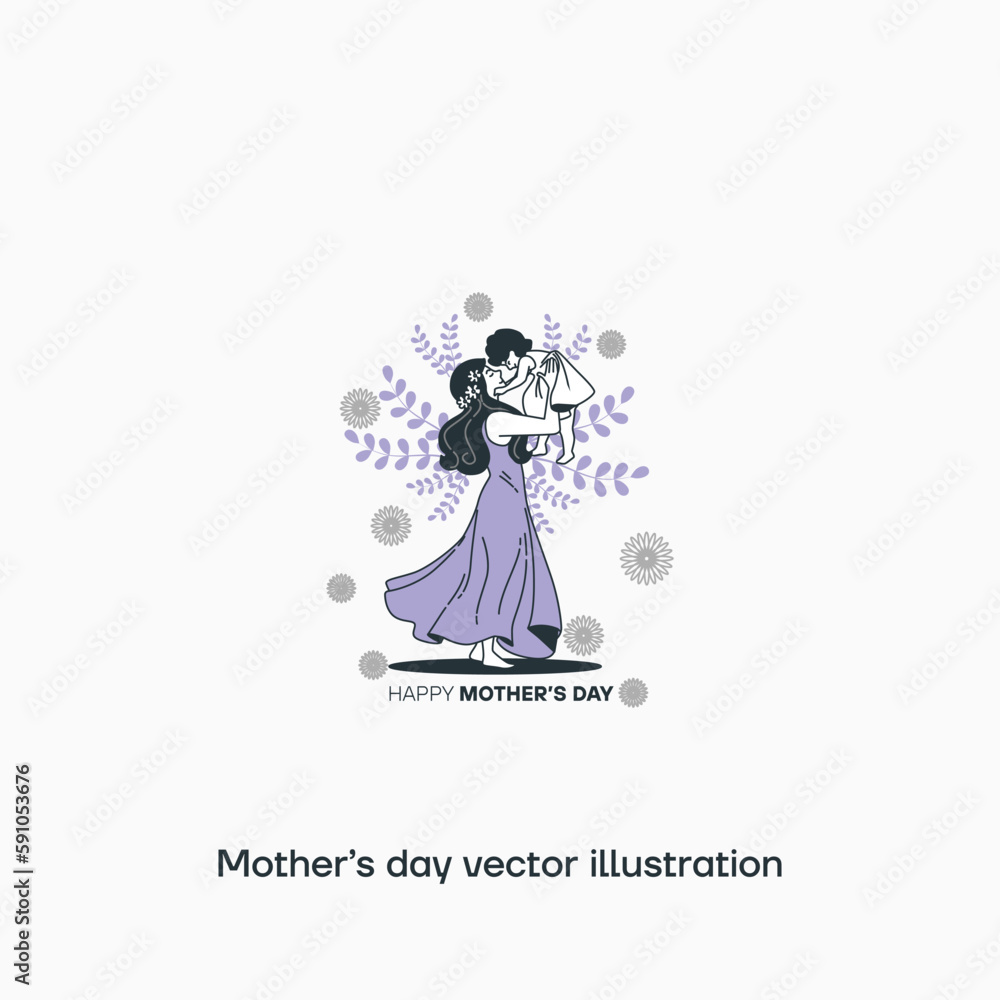 Happy Mother's Day Vector Illustration Happy Mother's Day Vector Illustration