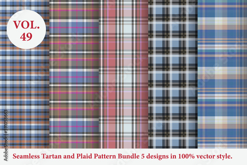 Tartan and Plaid Pattern Bundle Vol.49, Buffalo Vector, Fabric background wallpaper