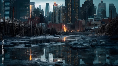 Post apocalyptical cityscape.