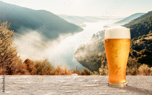 Draft or craft beer in clea...