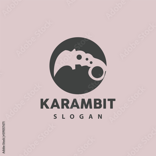 Kerambit Logo, Indonesia Fighting Weapon Vector, Ninja Fighting Tool Simple Design, Template Illustration Symbol Icon