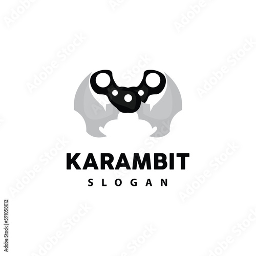 Kerambit Logo, Indonesia Fighting Weapon Vector, Ninja Fighting Tool Simple Design, Template Illustration Symbol Icon