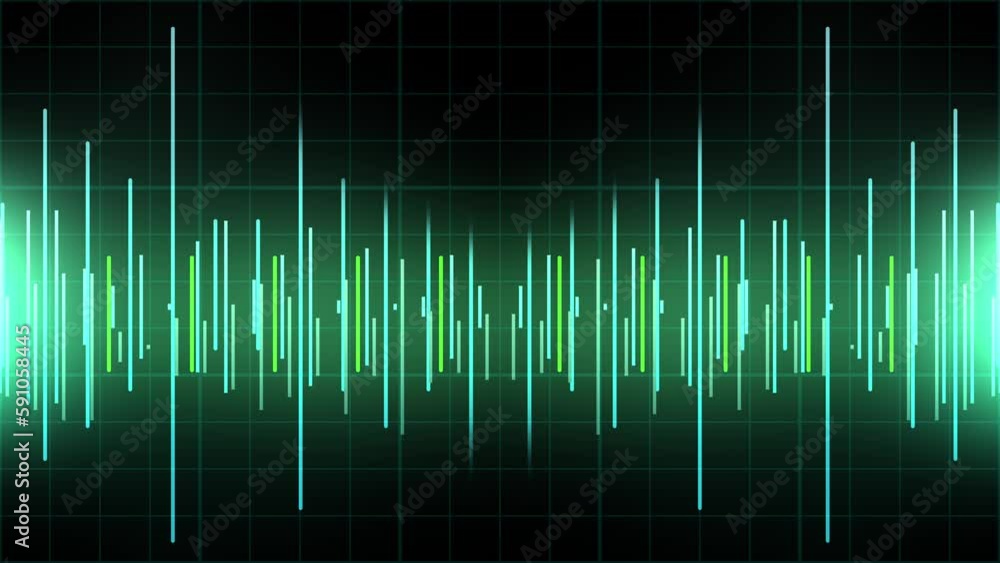 Audio levels pulsating on black background animation Audio levels pulsating on black background animation