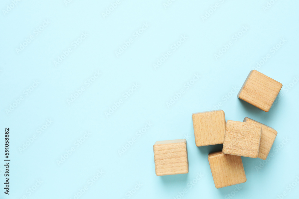Blank wooden cubes for different concepts, space for text Blank wooden cubes for different concepts, space for text