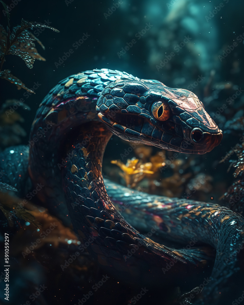 snake close up Generative AI snake close up Generative AI