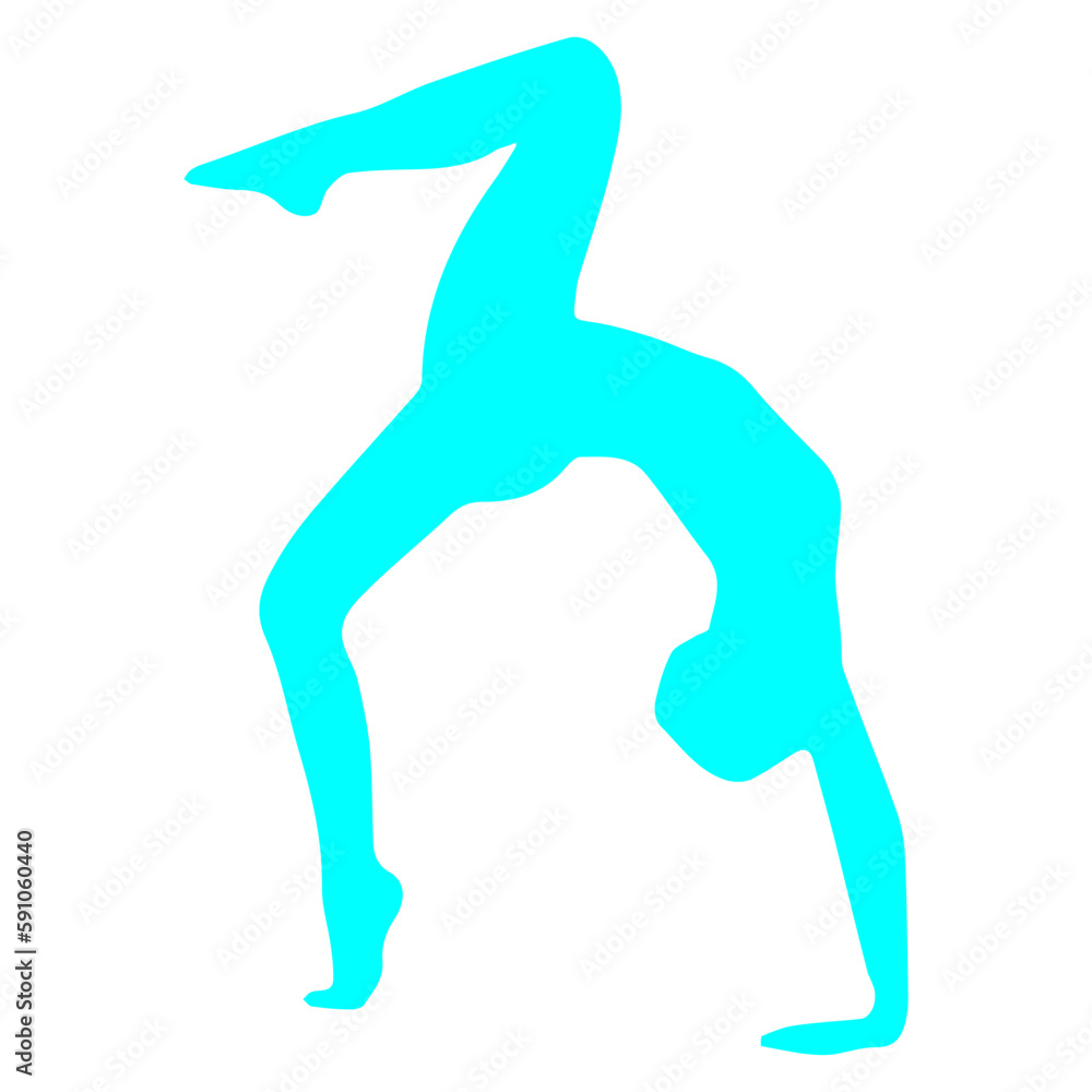 Blue Color Yoga Pose Silhouette Design Blue Color Yoga Pose Silhouette Design