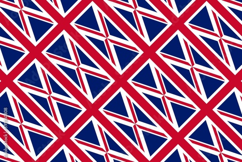 Geometric pattern in the colors of the national flag of United Kingdom. The colors of United Kingdom.