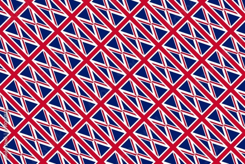 Geometric pattern in the colors of the national flag of United Kingdom. The colors of United Kingdom.