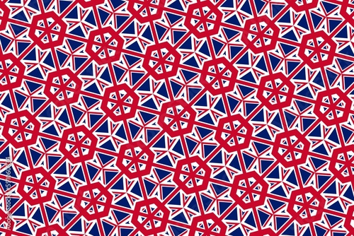 Geometric pattern in the colors of the national flag of United Kingdom. The colors of United Kingdom.
