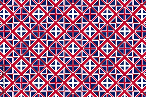 Geometric pattern in the colors of the national flag of United Kingdom. The colors of United Kingdom.