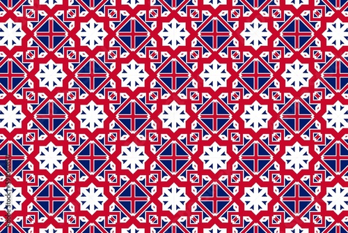 Geometric pattern in the colors of the national flag of United Kingdom. The colors of United Kingdom.