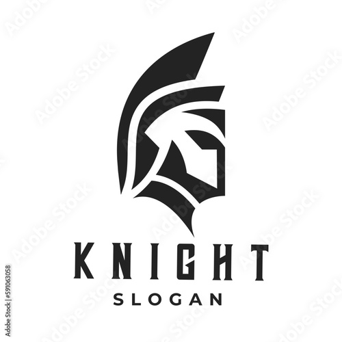 Stunning logo design that features a Spartan knight helmet. This logo design perfectly captures the strength and courage of the Spartan warriors.